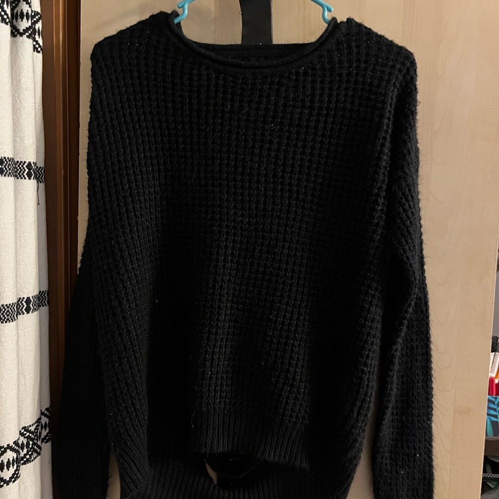 S - Forever 21 Lace Up Back Sweater